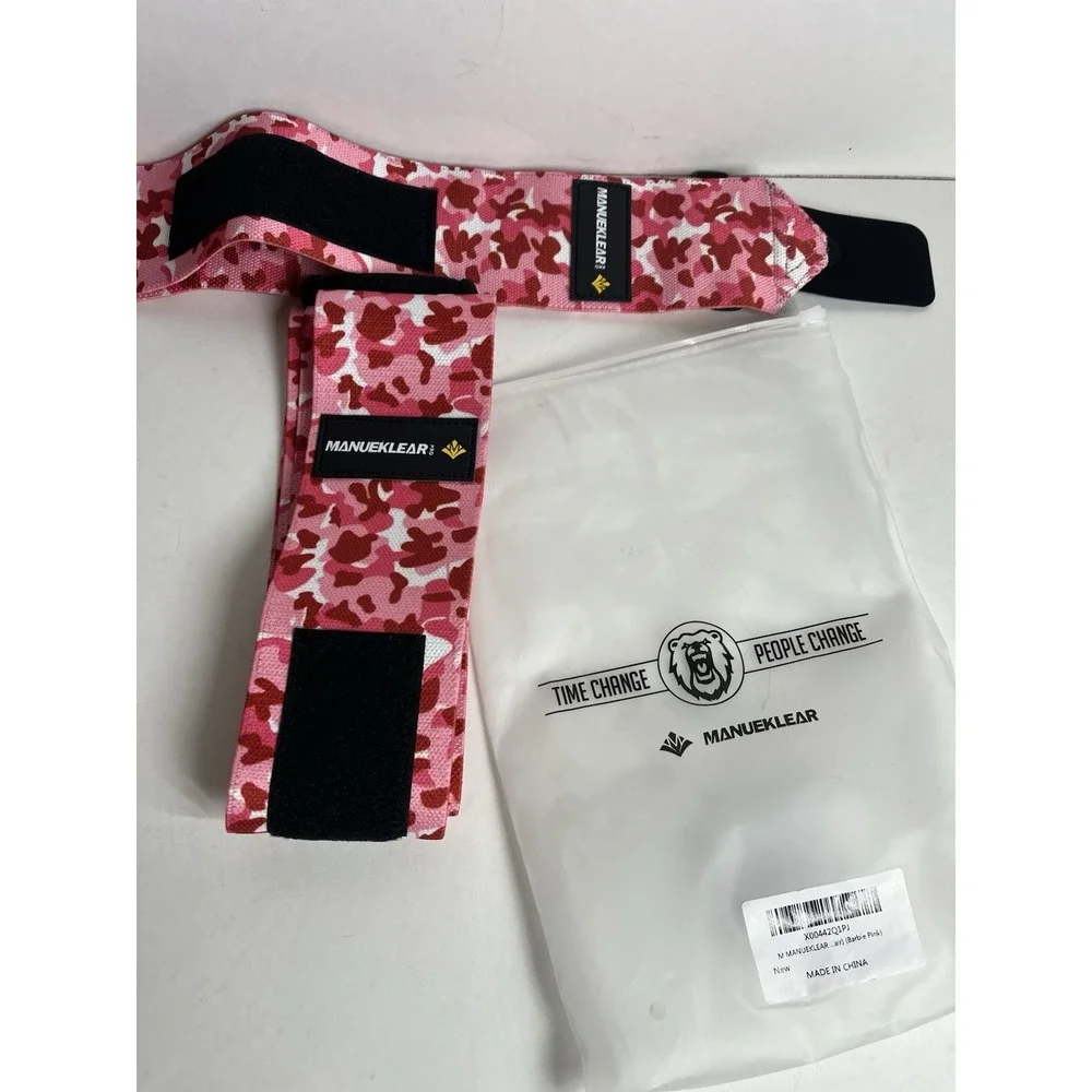 MANUEKLEAR Elbow Sleeves for Weightlifting, Adjustable Elbow 40‎ Inch Pink Camo